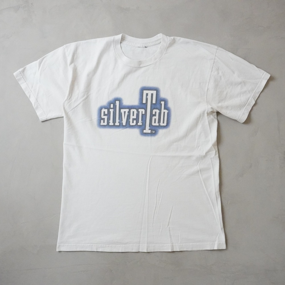 Vintage Levis SilverTab T-Shirt Medium Mens 90s White Blue Logo Streetwear Tee